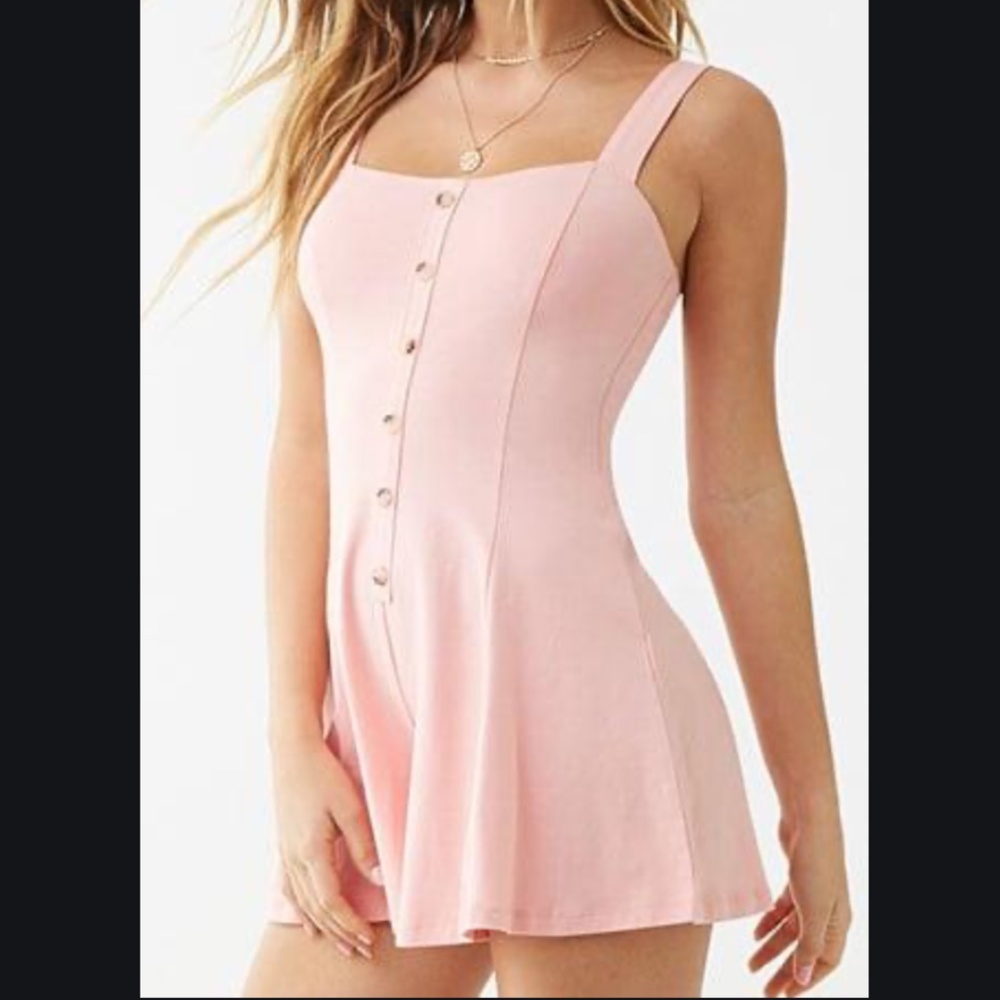 F21 Skater / Fit & Flare Romper in Light Pink NWOT